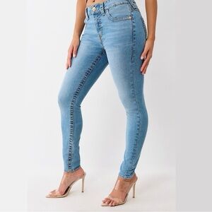 True Religion Jeans Size 29/8 Jennie Curvy Big T Mid Rise Skinny Light Wash NWT